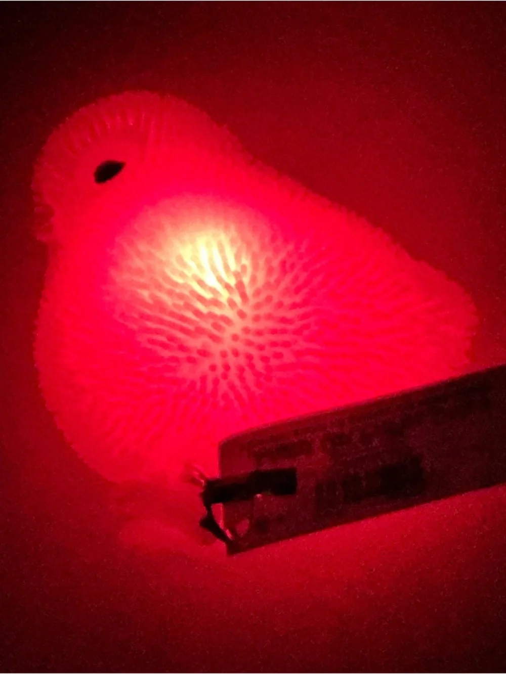 Cute Puffer Chick Rubber Toy Red, Pink, Orange